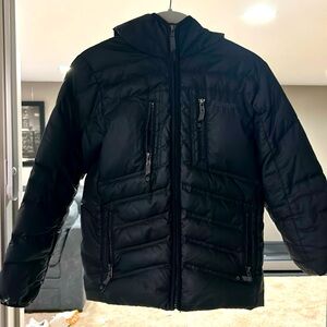 Marmot Boys Black Duck Down Zippered Hooded Winter Puffer Jacket 700 Fill